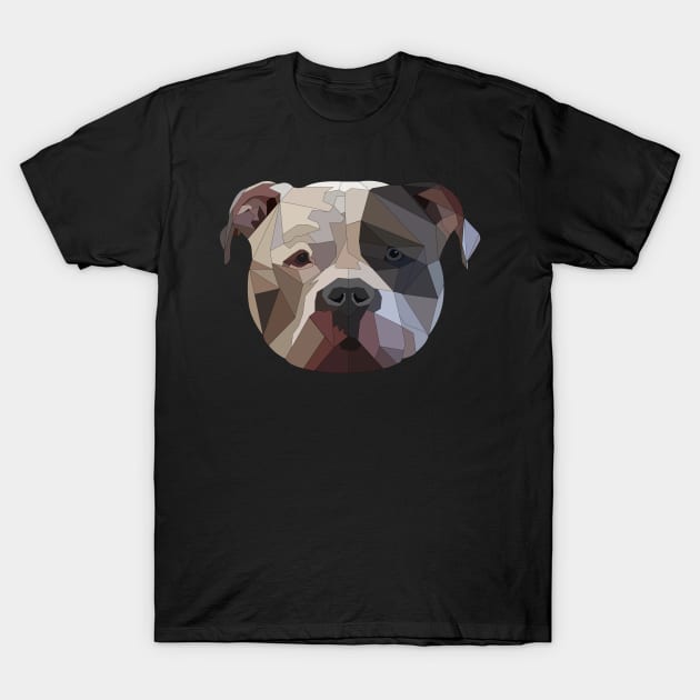 Dog American Staffordshire Terrier Low Poly Type T-Shirt by Monstershirts